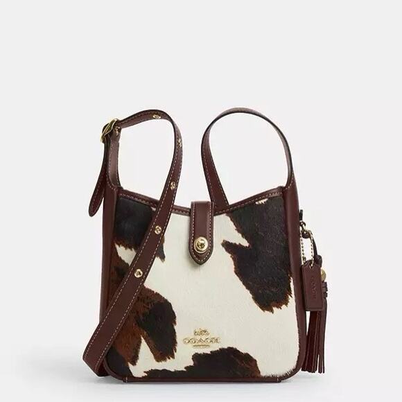 NWT Coach Hadley Mini Crossbody Bag With Cow Print And Tassel CCE14 - Picture 7 of 12